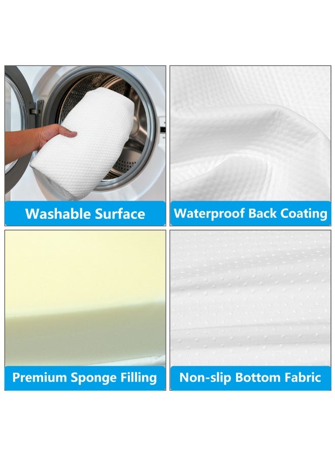 فتيرلي فراش الطفل القابل للطي 96x66x10cm - فراش سرير الطفل مع رغوة الذاكرة 2cm و 8cm الإسفنجة ، غطاء قابل للإزالة مقاوم للماء ، قاع غير انزلاق سرير الطفل - Image 4